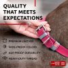 Long Lasting Leather Dog Collar for Large Dogs Medium Small Dogs Adjustable for Boy Girl Dog Collars with Durable Buckle D Ring Pink 15 - 20 inch Neck