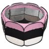 Foldable Dog Playpen with Carrying Bag Pink 49.2"x49.2"x24"